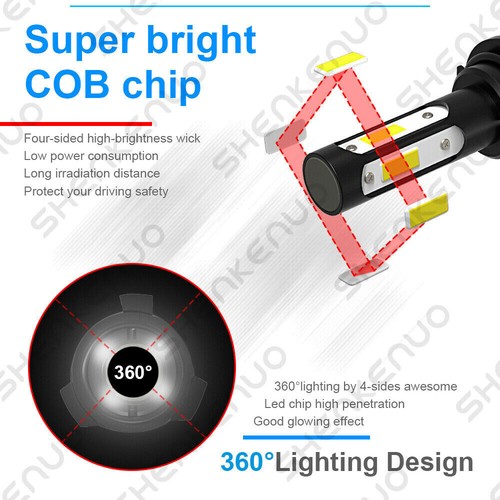 6000K LED Headlight High Low Beam Fog Driving Bulbs For Honda Civic 2006-2015 - Picture 8 of 12