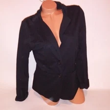 Mod Modele Blazer Jacket XL Black Lace Black Casual Solid Long Sleeve Button