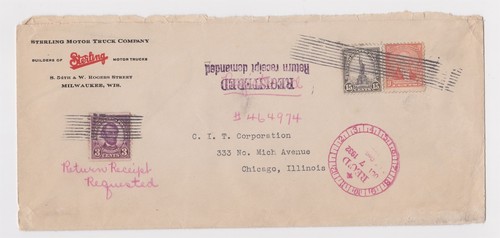Milwaukee WI registered cover to Chicago IL 1932 truck co ad a1a