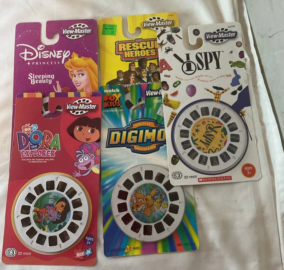 5 Viewmaster View-Master Sets New Digimon Dora The Explorer I Spy Rescue Heroes  - Image 2 of 4