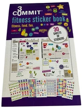 3 Commit Fitness Sticker Book New Years Resolution Water Steps Tracker Health