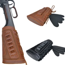 Leather Rifle Buttstock Cover Shotgun Stock Protector For .308 .357 .22LR /12GA