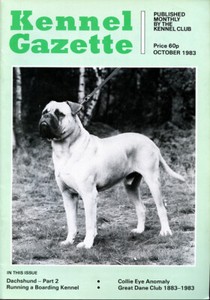 BULLMASTIFF BULL MASTIFF DOG Cover of KENNEL GAZETTE October 1983 KC Publication
