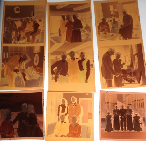 #45 Lot 99 Vtg COLOR Snapshot Photo NEGATIVES Family WEDDING Party Ceremony - Picture 13 of 17