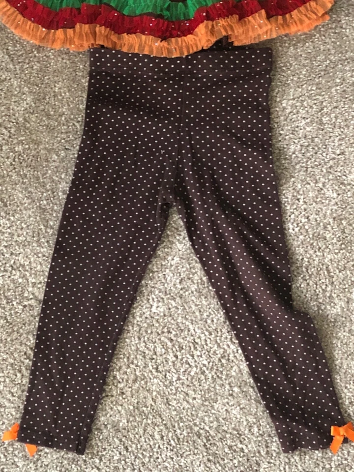 Bonnie Jean 女孩 2T Thanksgiving Turkey Ruffles Ribbon Sparkle Top Tunic Dressy — 第 3/4 张图片