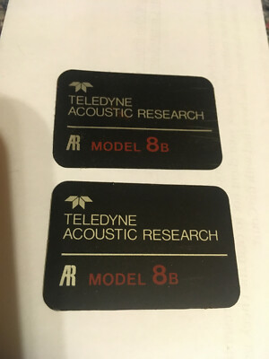 AR Acoustic Research Model 8B AR8B AR8Bt Speaker cabinet Foilcal Badges