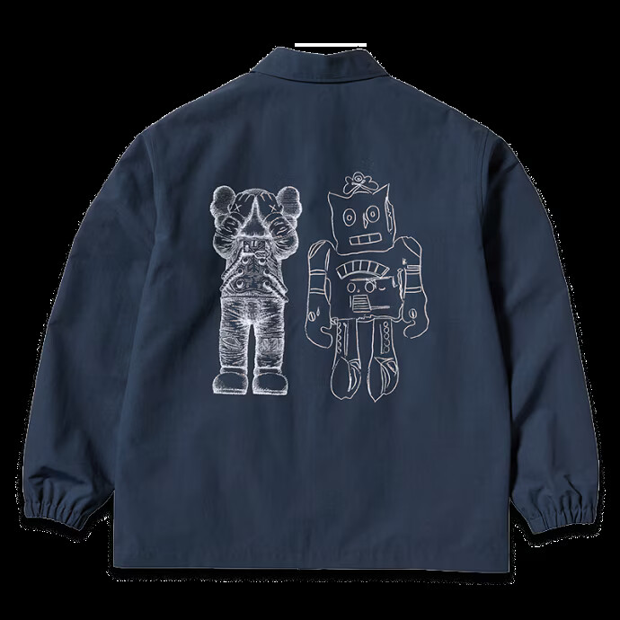 【極美品・完売品】UNIQLO×KAWS＋WARHOL コーチジャケット 2XL NEW UNIQLO KAWS & WARHOL COLLECTION Coach Jacket Black Navy