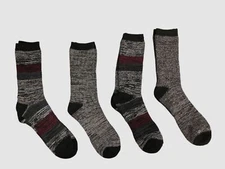 Columbia Men's Gray Red 4-Pack Moisture-Control Crew Boot Socks Shoe 6-12