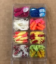 72 Piece Crappie Fishing Lure Kit, 1.5" & 2" Assortment Panfish USA soft plastic