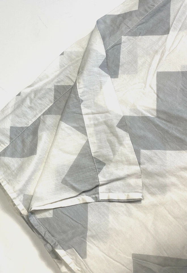 Conjunto 3 Cortinas Urban Outfitters Blanco Gris Estampado Chevron Algodón Patrón Zig Zag Foto 4 de 4