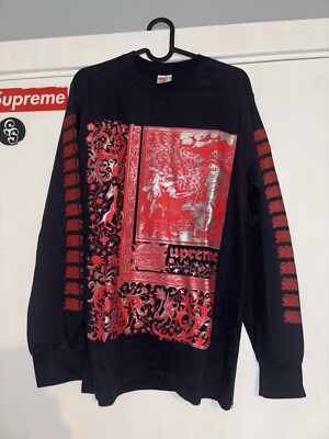 Supreme Saint Sebastian L/S Tee Navy (NEVER WORN) | eBay UK