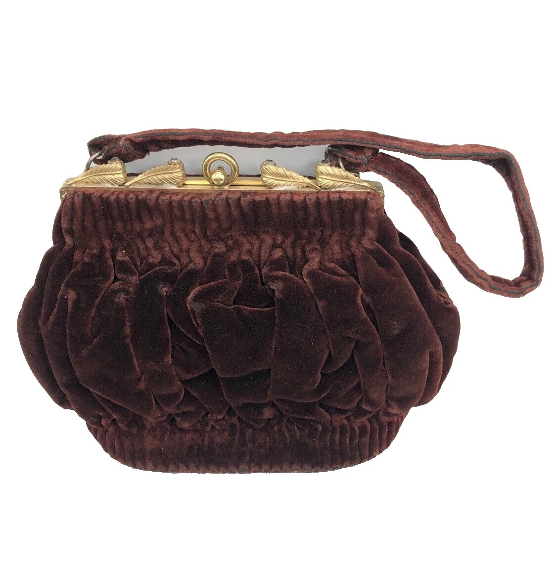 Bolsas de noche Bolsas Vintage terciopelo marrón, Bolsos y estuches