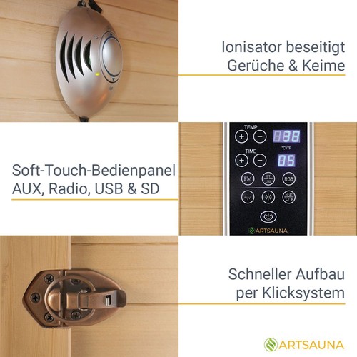 Infrarotkabine Wärmekabine Infrarotsauna LED Oslo Keramikstrahler Artsauna® - Bild 5 von 12