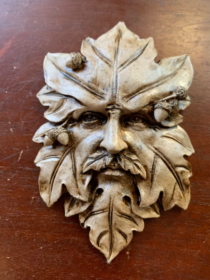 Placa colgante de pared cara de hombre verde caprichosa decoración de hogar o jardín Foto 4 de 4