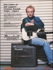 Phil Collen (Def Leppard) 1992 Randall Century 3000 guitar amp 8 x 11 ad print