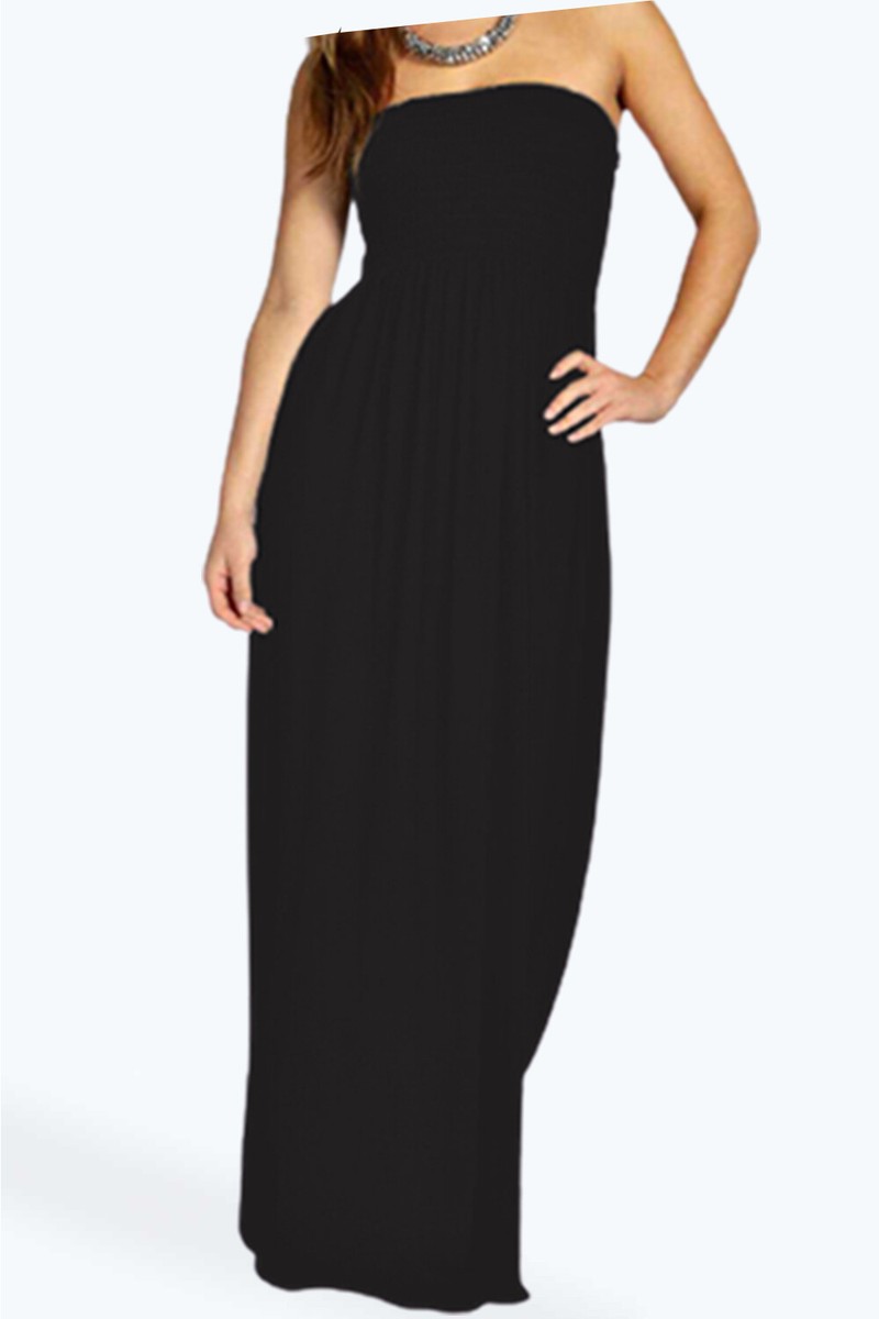 knee length dresses for ladies White Bodycon Dress Boob Tube Ruffle Midi Lace main image 0