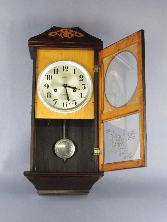 Reloj péndulo de pared mecánico vintage White Mountain de 15 días Foto 4 de 4