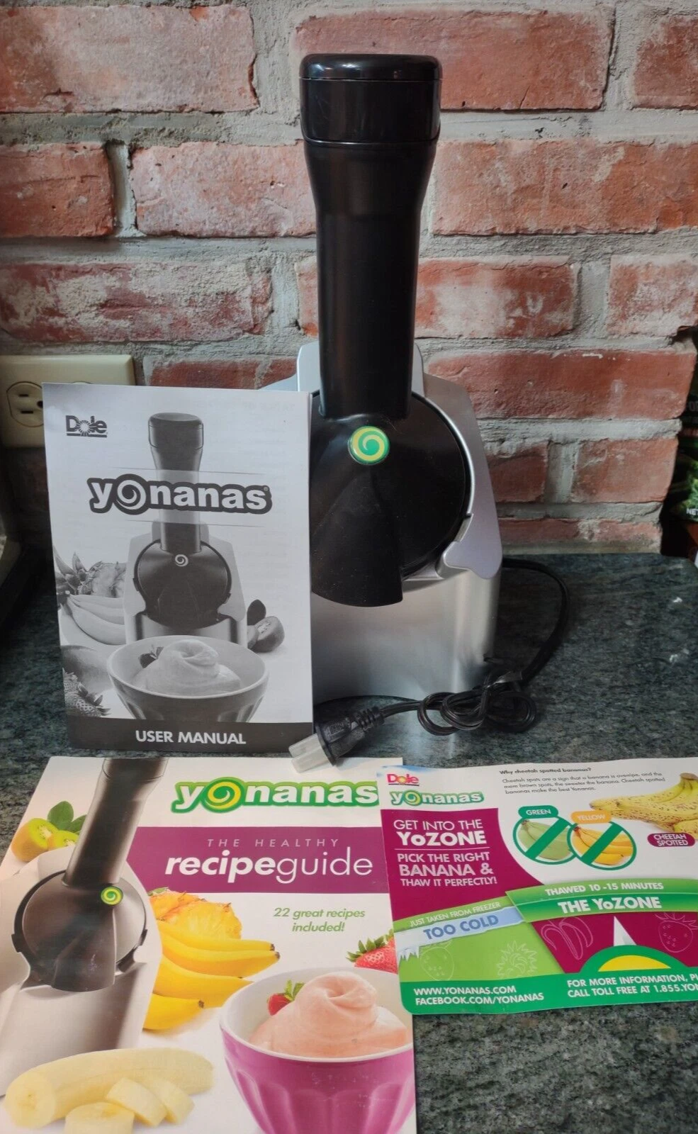 Dole Yonanas 901 Electric Healthy Frozen Fruit Dessert Machine Banana Ice Cream