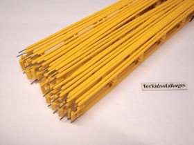 24 Micro Knex Track Yellow 16" Straight w/ Pins K'nex Roller Coaster Parts