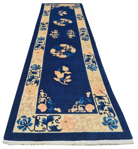 Amazing Hand Knotted Vintage Tibet Wool Area Runner Rug 8 x 2 Ft (1389 Ger-4) - Picture 2 of 8