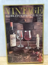 Vintage Dema 6 Goblets with Fine Rim In Box (FC91-TOP-Q3750
