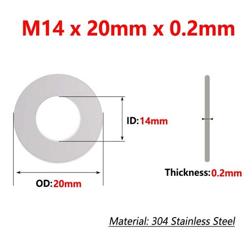 Stainless Steel Ultra Thin Flat Washer Ultrathin Shim Gasket Thickness 0.1-0.5mm - Picture 168 of 254