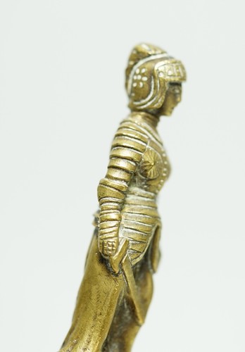 19c. French Romantic Dagger Knife Cast Bronze Woman Knight Sword Serpents Snakes - Picture 8 of 15