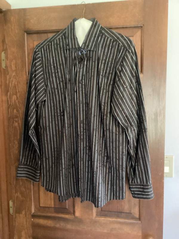 Men's Blue Pronto Uomo Size L / Large Long Sleeve Button Down Shirt Top