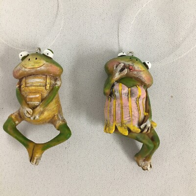 2 Hängende Frösche*Froschpaar Greta & Emil*Dekofiguren*Gartenfiguren*Frog