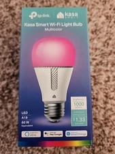 Kasa Smart Light Bulb - LED Multicolor Smart Wi-Fi Alexa Google 1000 Lumens A19