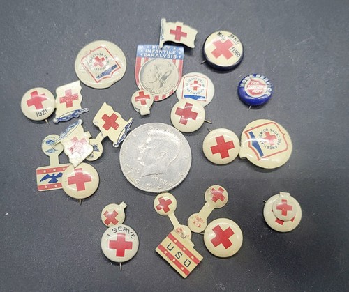 Estate lot of Red Cross Pinback buttons and metal folding pins | eBay