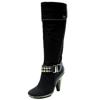 Details about   Womens Winter Fashion Round Toe Side Zip Pump High Heels Knee Boots Plus SZ C504