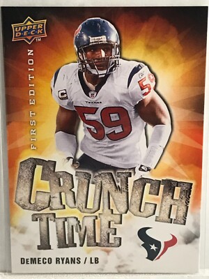 2009 DeMeco Ryans UD First Edition CRUNCH TIME Insert #CT-20. Texans LB & Coach