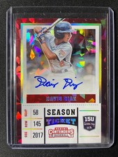 2017 Panini USA Elite Extra Edition Davis Diaz Cracked Ice Autograph #15/24 A's!