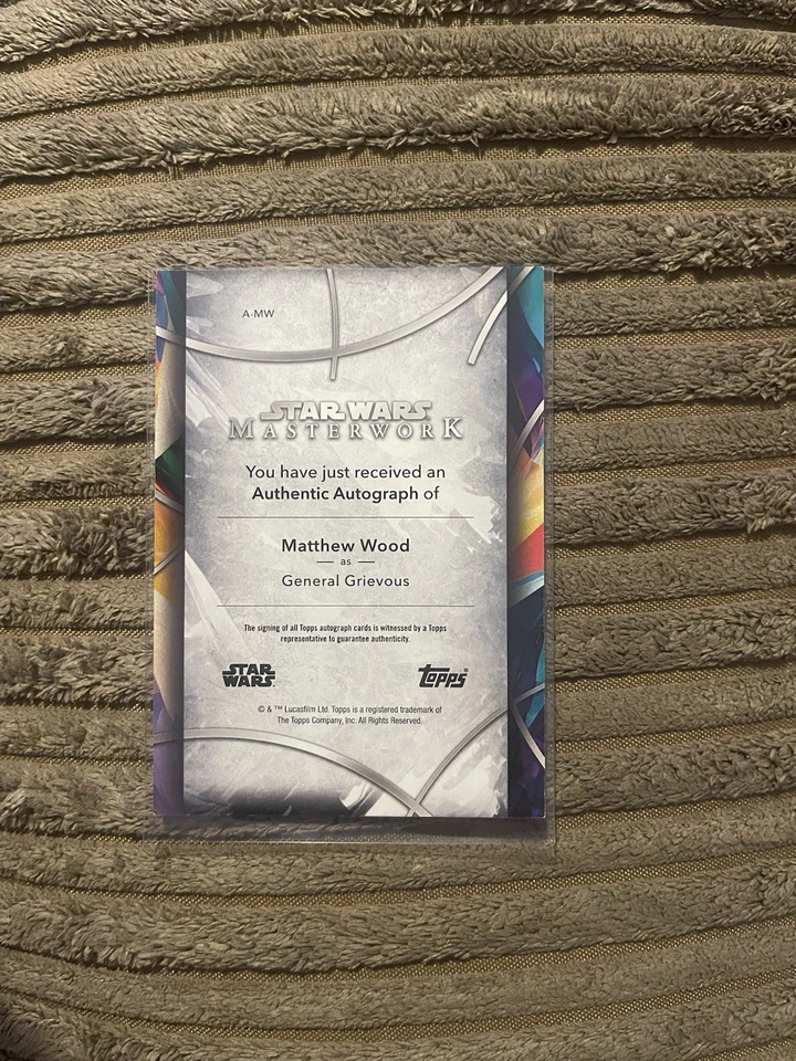 2024 TOPPS STAR WARS MASTERWORK General Grievous Auto Autograph Matthew Wood - Image 2 of 2