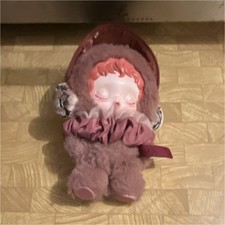 Vintage Plush Doll Stuffed Animal w/ Plastic Face Bonnet Small 6-14 in Ages 3-7
