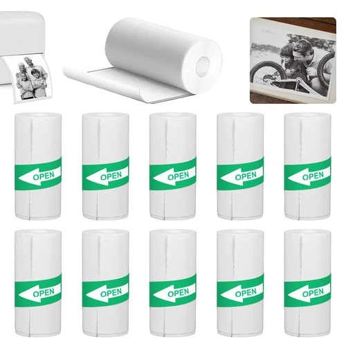 Lot de 10 rouleaux de papier thermique pour imprimante thermique portable, mi...