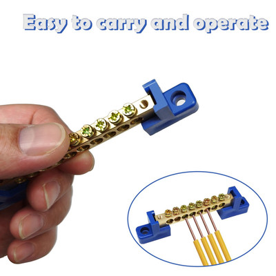 4PCS Grounding Bus Bar 10 Positions Electrical Ground Bus Bars Brass Wire Scr...