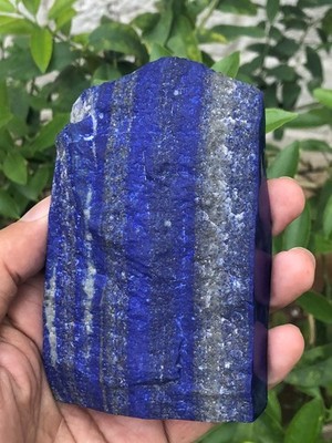 419g Lapis Lazuli Half Polished Half Raw  Top Quality Deep Blue Gemstone
