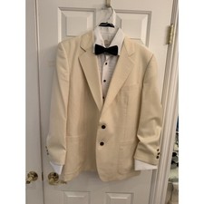 After Six Cream Tuxedo Jacket Shirt, Bow Tie Cummerbund Size 16