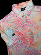 Sunday Swagger Polo Golf Shirt Tropical Leafs Performance Stretch Men's Sz XL