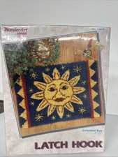 Vintage WonderArt Caron  Celestial Sun 20x27 Latch Hook Rug Kit 4269