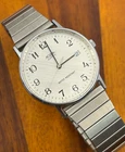 Vintage Acqua Watch Men Silver Tone Textured Dial 1999 Date 33mm New Battery