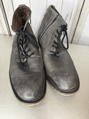 Bed Stu Grey Distressed Leather Lace Up Boot Chuuka Men display picture 2