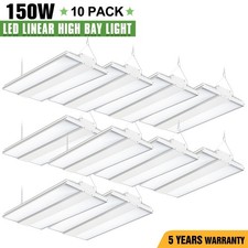 10-Pack 150W LED Linear High Bay Shop Light 22500LM 5000K Commercial Fixtures