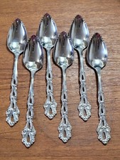 Set Of 6 Oneida Community Stainless Chandelier Serrated Fruit Grapefruit Spoons