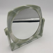 Vintage Travel Make-Up Mirror Green/Gray  Mar...