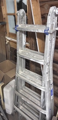 Werner MT-22 Multi-Position Foldable Aluminum Ladder 22 ft Reach 300 lb 6-Step