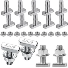 T Bolt Set M8x20mm T Slot Drop-in Bolt Hammer Head Bolts T Shape Stud Sliding