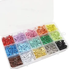 BetterJonny Colored Nickel Plated Steel Safety Pins - 300 Pcs, 32mm Small Metal 